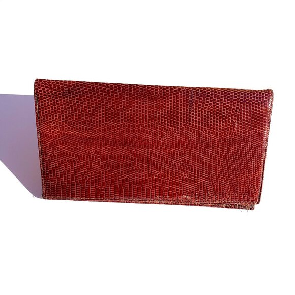 VTG Women’s Neiman Marcus Lizard Embossed Leather Wallet/Checkbook Cover Spain - Picture 1 of 9